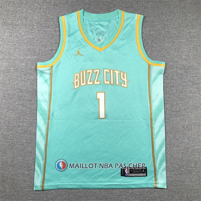 Maillot Enfant Charlotte Hornets LaMelo Ball NO 1 Ville 2023-24 Vert